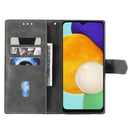 For Samsung Galaxy A13 5G Three-color Stitching Calf Texture Horizontal Flip Phone Leather Case with Holder & Card Slots & Wallet(Grey)