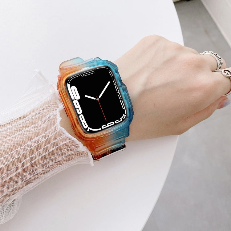 Jelly Gradient Transparent TPU Strap Watch Band For Apple Watch Series 7 45mm / 6&SE&5&4 44mm / 3&2&1 42mm(4)