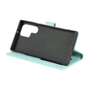 For Samsung Galaxy S22 Ultra 5G Totem Flower Embossed Horizontal Flip Phone Leather Case with Holder & Card Slots & Wallet(Green)