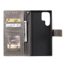 For Samsung Galaxy S22 Ultra 5G Totem Flower Embossed Horizontal Flip Phone Leather Case with Holder & Card Slots & Wallet(Grey)