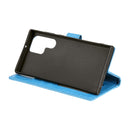 For Samsung Galaxy S22 Ultra 5G Totem Flower Embossed Horizontal Flip Phone Leather Case with Holder & Card Slots & Wallet(Blue)