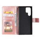 For Samsung Galaxy S22 Ultra 5G Totem Flower Embossed Horizontal Flip Phone Leather Case with Holder & Card Slots & Wallet(Rose Gold)