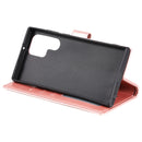 For Samsung Galaxy S22 Ultra 5G Totem Flower Embossed Horizontal Flip Phone Leather Case with Holder & Card Slots & Wallet(Rose Gold)
