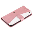 For Samsung Galaxy S22+ 5G Stitching Calf Texture Horizontal Flip Phone Leather Case with Holder & Card Slots & Wallet(Rose Gold)