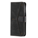 For Samsung Galaxy S22+ 5G Stitching Calf Texture Horizontal Flip Phone Leather Case with Holder & Card Slots & Wallet(Black)