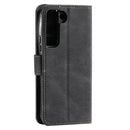 For Samsung Galaxy S22+ 5G Stitching Calf Texture Horizontal Flip Phone Leather Case with Holder & Card Slots & Wallet(Black)