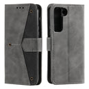 For Samsung Galaxy S22+ 5G Stitching Calf Texture Horizontal Flip Phone Leather Case with Holder & Card Slots & Wallet(Grey)