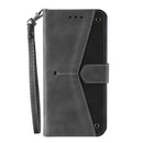 For Samsung Galaxy S22+ 5G Stitching Calf Texture Horizontal Flip Phone Leather Case with Holder & Card Slots & Wallet(Grey)