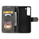 For Samsung Galaxy S22+ 5G Stitching Calf Texture Horizontal Flip Phone Leather Case with Holder & Card Slots & Wallet(Grey)