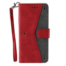 For Samsung Galaxy S22+ 5G Stitching Calf Texture Horizontal Flip Phone Leather Case with Holder & Card Slots & Wallet(Red)