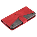 For Samsung Galaxy S22+ 5G Stitching Calf Texture Horizontal Flip Phone Leather Case with Holder & Card Slots & Wallet(Red)