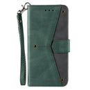 For Samsung Galaxy S22+ 5G Stitching Calf Texture Horizontal Flip Phone Leather Case with Holder & Card Slots & Wallet(Green)