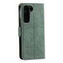 For Samsung Galaxy S22+ 5G Stitching Calf Texture Horizontal Flip Phone Leather Case with Holder & Card Slots & Wallet(Green)