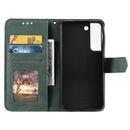 For Samsung Galaxy S22+ 5G Stitching Calf Texture Horizontal Flip Phone Leather Case with Holder & Card Slots & Wallet(Green)