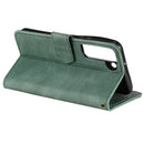 For Samsung Galaxy S22+ 5G Stitching Calf Texture Horizontal Flip Phone Leather Case with Holder & Card Slots & Wallet(Green)