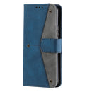For Samsung Galaxy S22+ 5G Stitching Calf Texture Horizontal Flip Phone Leather Case with Holder & Card Slots & Wallet(Dark Blue)