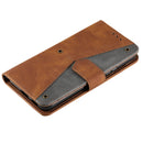For Samsung Galaxy S22+ 5G Stitching Calf Texture Horizontal Flip Phone Leather Case with Holder & Card Slots & Wallet(Brown)