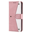 For Samsung Galaxy S22 5G Stitching Calf Texture Horizontal Flip Phone Leather Case with Holder & Card Slots & Wallet(Rose Gold)