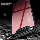For Galaxy A80 Gradient Color Glass Case(Yellow)