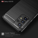 For Samsung Galaxy A33 5G Brushed Texture Carbon Fiber TPU Phone Case(Black)