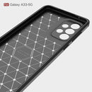 For Samsung Galaxy A33 5G Brushed Texture Carbon Fiber TPU Phone Case(Blue)