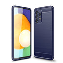 For Samsung Galaxy A53 5G Brushed Texture Carbon Fiber TPU Phone Case(Blue)