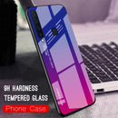 For Galaxy A9 (2018) Gradient Color Glass Case(Purple)