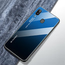 For Galaxy A30 Gradient Color Glass Case(Blue)