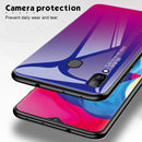 For Galaxy A30 Gradient Color Glass Case(Blue)