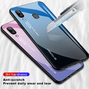 For Galaxy A30 Gradient Color Glass Case(Blue)
