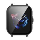 For Amazfit GTS 3 PC + Tempered Glass Watch Protective Case(Black)