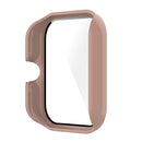 For Amazfit GTS 3 PC + Tempered Glass Watch Protective Case(Cherry Blossom Pink)