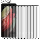 25 PCS Full Glue 3D Curved Edge Screen Tempered Glass Film For Samsung Galaxy S22 Ultra 5G(Black)