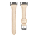 For Fitbit Charge 5 FC5-18 Leather Strap Watch Band, Size:S(Pink)