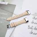 For Fitbit Charge 5 FC5-18 Leather Strap Watch Band, Size:S(Pink)