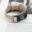 For Fitbit Charge 5 FC5-18 Leather Strap Watch Band, Size:S(Pink)