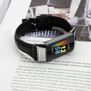 For Fitbit Charge 5 FC5-18 Leather Strap Watch Band, Size:S(Black)