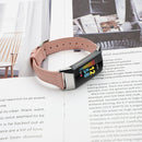 For Fitbit Charge 5 FC5-18 Leather Strap Watch Band, Size:S(Rose Pink)