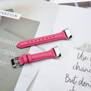 For Fitbit Charge 5 FC5-18 Leather Strap Watch Band, Size:S(Rose Red)