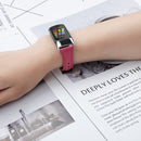 For Fitbit Charge 5 FC5-18 Leather Strap Watch Band, Size:S(Rose Red)