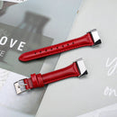 For Fitbit Charge 5 FC5-18 Leather Strap Watch Band, Size:S(Tree Ointment Red)