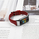 For Fitbit Charge 5 FC5-18 Leather Strap Watch Band, Size:S(Tree Ointment Red)