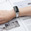 For Fitbit Charge 5 FC5-18 Leather Strap Watch Band, Size:S(Silver)