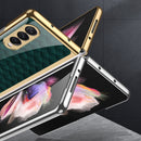 For Samsung Galaxy Z Fold3 5G GKK Electroplating Tempered Glass Painted Phone Case(Green-Red-Green)