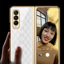 For Samsung Galaxy Z Fold3 5G GKK Electroplating Tempered Glass Painted Phone Case(Green-Red-Green)