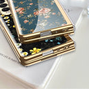 For Samsung Galaxy Z Fold3 5G GKK Floral Pattern Electroplating Tempered Glass Phone Case(Flower 06)