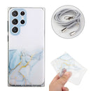 For Samsung Galaxy S22 Ultra 5G Hollow Marble Pattern TPU Shockproof Phone Case with Neck Strap Rope(Grey)