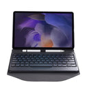 BA08 Diamond Texture Bluetooth Keyboard Leather Case with Triangle Back Support For Samsung Galaxy Tab A8 2021 SM-X205 / SM-X200(Black + Black)