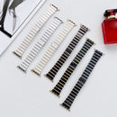 Ceramic One-bead Steel Strap Watch Band For Apple Watch Series 7 41mm / 6&SE&5&4 40mm / 3&2&1 38mm(White Silver)