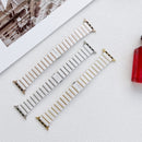 Ceramic One-bead Steel Strap Watch Band For Apple Watch Series 7 45mm / 6&SE&5&4 44mm / 3&2&1 42mm(White Gold)